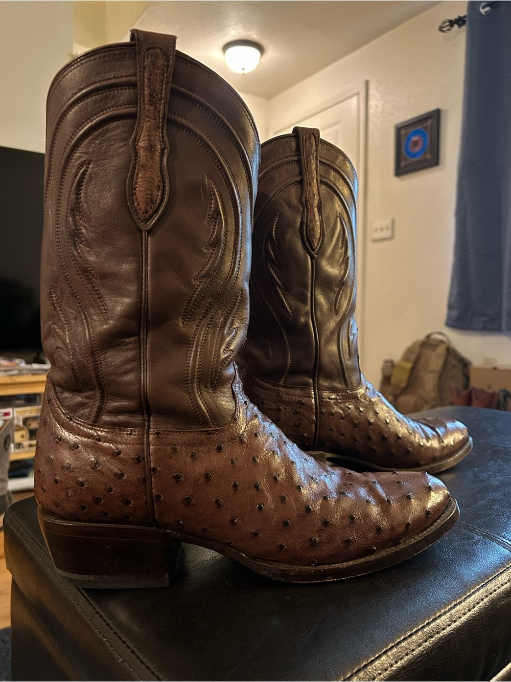 Men's RUJO “The Deacon” Full Quill Ostrich Leather Boots